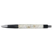 Stylo Jolies Fleurs Blanches Dorées (Devant)