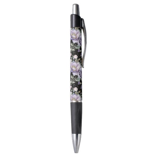 Stylo Jolies Fleurs Blanches Violettes (Bas (Vertical))