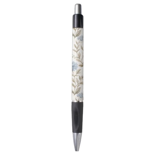 Stylo Jolies Fleurs Bleues Crème (Devant (Vertical))