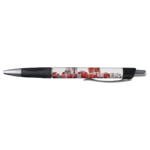 Stylo Joyeux Noël SlipperyJoe rouge blanc argent cadeau