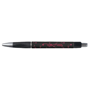 Stylo La musique rouge et noire personnalisée note le