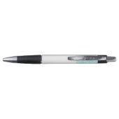Stylo La rétro turquoise élégante et le monogramme gris (Dos)