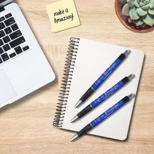 Stylo La vie est belle business Tagline Blog Bleu