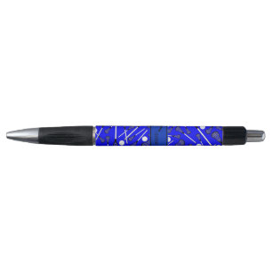 Stylo Lacrosse bleue nommée personnalisée