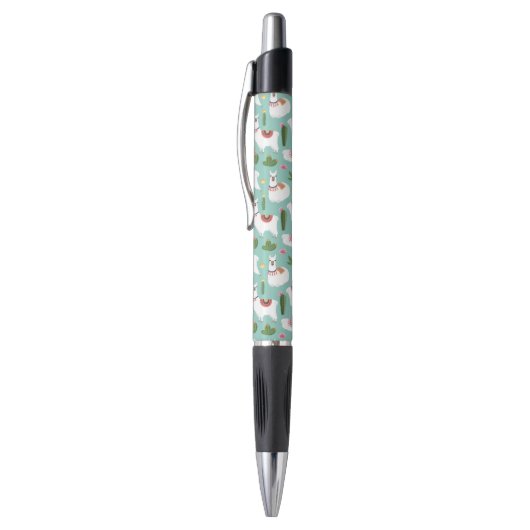Stylo Lamas mignons sur le motif turquoise (Haut (Vertical))