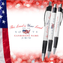 Stylo L'Amérique patriotique Carte 250 Cette terre est v