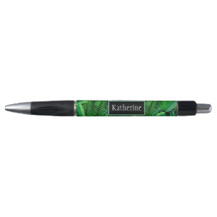 Stylo Le feuille de palmiers tropicaux ajoute votre