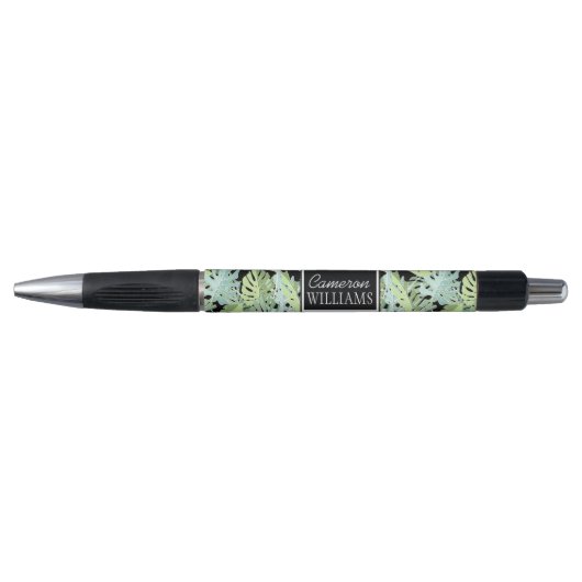 Stylo Le motif floral | de jungle ajoutent votre nom (Devant)
