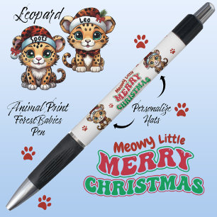 Stylo Le Poster de animal léopard festif Chat Xmas Paws