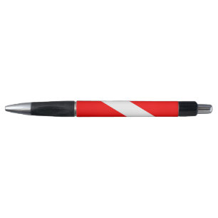 Stylo le symbole diagonal rouge de la plongée sous-mari