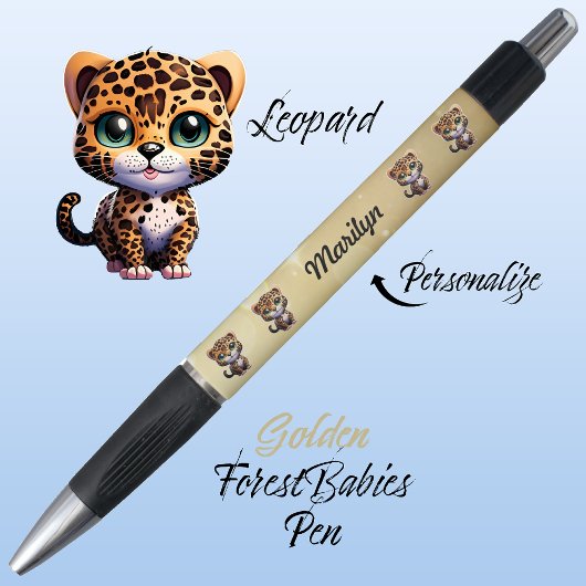 Stylo Léopard, Chat Whimsical Unique, Or Graphique