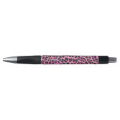 Stylo Léopard noir et rose chaud (Devant)