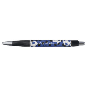 Stylo Les ballons de football bleu-foncé sportifs