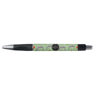 Stylo Les zèbres parmi des ketmies fleurit le monogramm