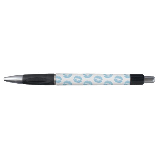 Stylo Lèvres Bleues, Motif De Lèvres, Bleu, Baiser (Devant)