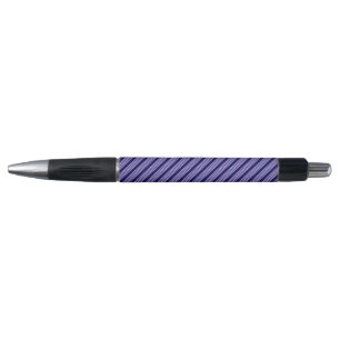 Stylo Lila pourpre et bleu marine motif cinq rayures