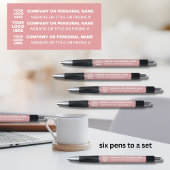 Stylo Logo 3 faces Business Pink Blanc Nom Titre