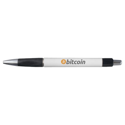 Stylo Logo Bitcoin grand avec symbole Bitcoin orange (Devant)