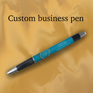 Stylo Logo d'affaires personnalisé noir Turquoise Promot