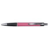 Stylo Logo d'entreprise, nom rose blanc à deux côtés (Dos)