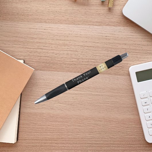 Stylo Logo noir blanc entreprise Merci