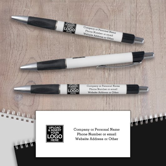 Stylo Logo Office Business de base avec 3 lignes de text