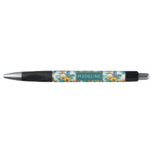 Stylo L'oiseau du paradis et le motif d'orchidée