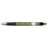 Stylo Luxe Monogramme vert et or Quatre Floral (Devant)