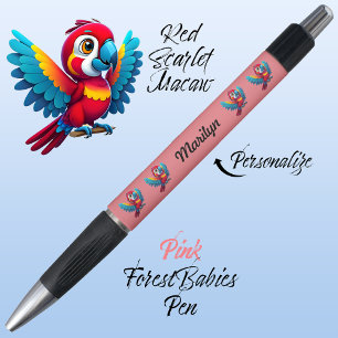 Stylo Macaw Parrot, Oiseau Tropical Safari Animal Rose �