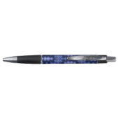 Stylo Mandala Bleu Violet Monogramme Nom (Dos)