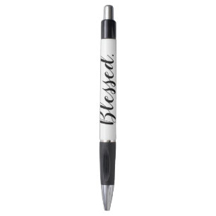 Stylo Manuscrit moderne blanc noir béni inspiré