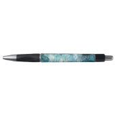 Stylo Marbre pailleté bleu et or (Devant)