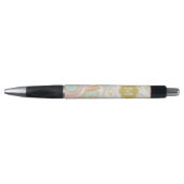 Stylo Marbre rose et or en encre Monogramme (Devant)
