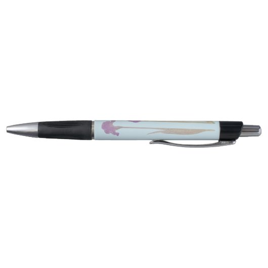 Stylo Mariage d'aquarelle violet et bleu Iris (Bas)
