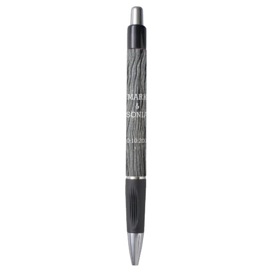 Stylo Mariage de coeur sculpté en bois (Devant (Vertical))