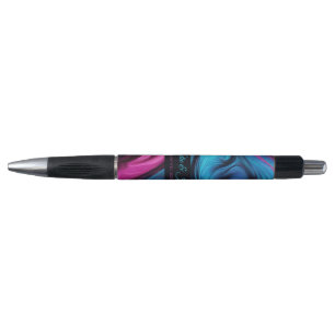 Stylo Mariage Moderne Abstrait- Bleu et Rose-