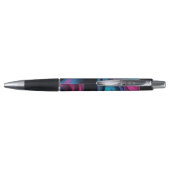 Stylo Mariage Moderne Abstrait- Bleu et Rose- (Dos)