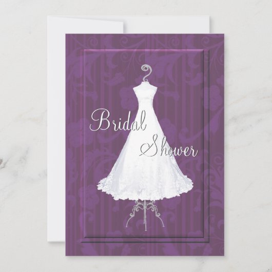 Stylo Mariage robe nuptiale douche Invitation (Devant)
