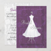 Stylo Mariage robe nuptiale douche Invitation (Devant / Derrière)