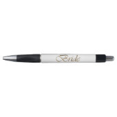 Stylo Mariée, écriture or élégant chic mariage blanc (Devant)