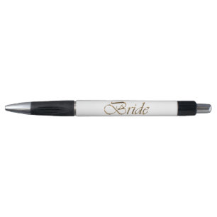 Stylo Mariée, écriture or élégant chic mariage blanc