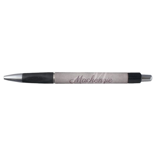 Stylo Matte de quartz rose | Monogramme rose Dusty Mauve (Devant)