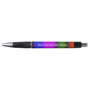 Stylo Meilleur enseignant Ajouter le nom Bleu, violet, v