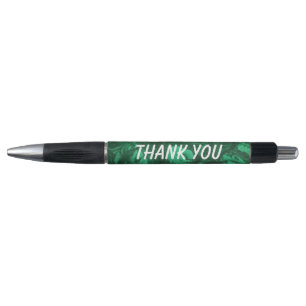 Stylo Merci Gemme à Motif Tourbillonnant Vert Clair