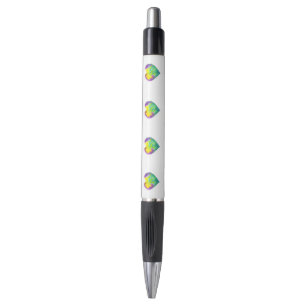 Stylo Minimaliste Je t'aime coeur d'aquarelle arc-en-cie
