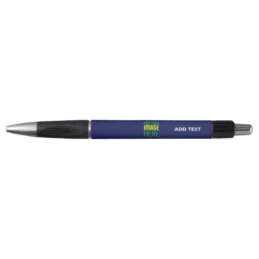 STYLO MODELE DE TEXTE D'IMAGE BLEU NAVY MIGNON ÉDITABLE  (Devant)