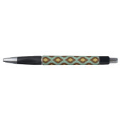 Stylo Moderne jaune bleu d'ikat tribal moderne (Devant)
