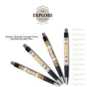 Stylo Moderne Mandala Doodle Floral Orange Blush 3D
