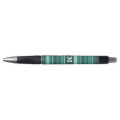 Stylo Monogramme bandes turquoises (Devant)