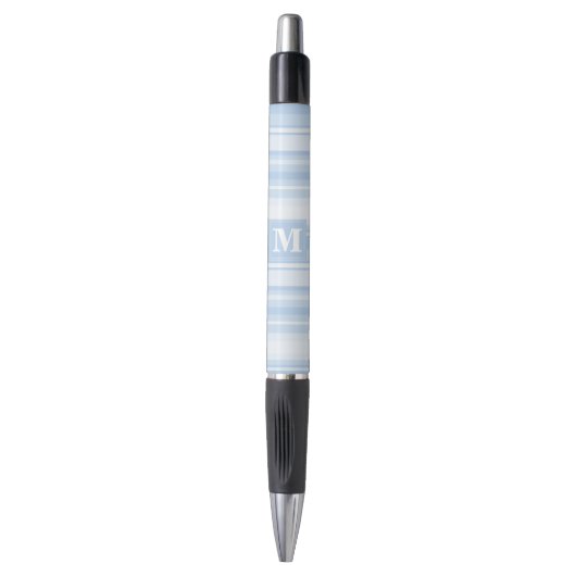 Stylo Monogramme Bleu rayures (Devant (Vertical))
